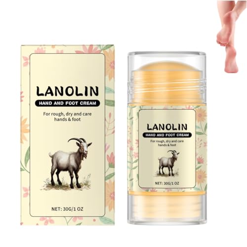 Crema de Manos y Pies de Lanolina, Crema Hidratante para Pies, No Grasa, de Rápida Absorción, Apta para Piel Seca y Sensible