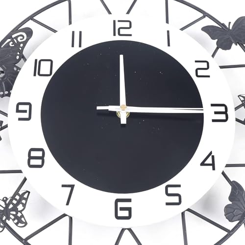 Image of Stylish Metal Analog Wall Clock for Living Room, Bedroom, Office, Kitchen, Home and Hall | Antique Fancy Big Size Modern Wall Watch for Home Decor (Style-25, 40CM)
