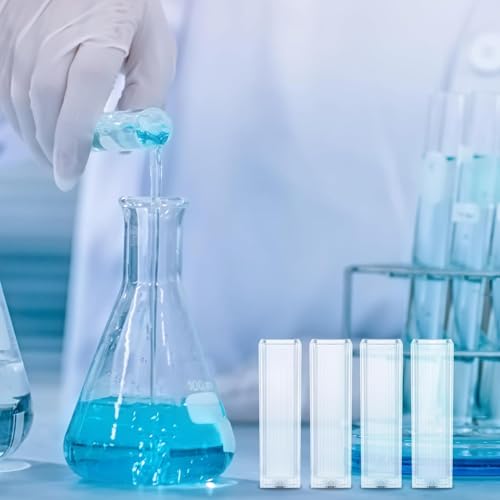 Image of LABART Spectrophotometer 2 Side Transperant Disposable PS Cuvette (Pathlength: 10mm, Volume: 1.4ml) Pack of 100 Pcs Transmission Range 340nm-900nm