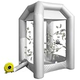GR8FUN Inflatable Cash Cube Booth with 2 Blowers, Inflatable Money Grab Machine for Commercial Advertising & Event Promotion, Fast Inflation (Silver, 5.2x5.2x8.5FT)