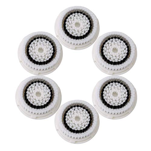 Facial Cleansing Brush Heads,Facial Brush Replacement Heads,for 6 Skin Types(6-Pack, Black)