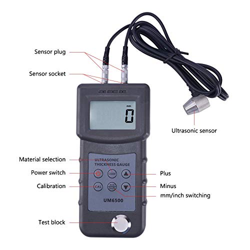Medidor Digital Ultrasónico de Espesor UM6500 de 1.0 a 245 mm / 0.05 a 8 pulgadas con LCD miniatura 3