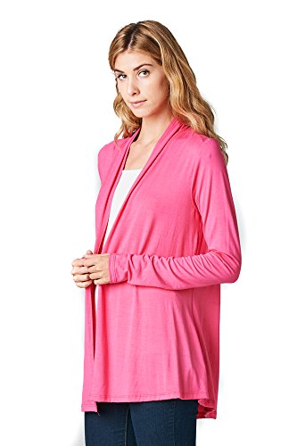 Image of Women Casual Open Front Long Sleeve Lightweight Softest Viscose Made from Bamboo Cardigan