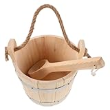 Toyvian Sauna holzeimer mit Kelle Hitzebeständig Ergonomischer Griff für...