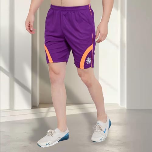 Image of Dia A Dia Men's Polycotton Running Sports Gym Shorts Pack of 4 Black Parrot Red Purple