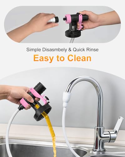 Image of Paint Sprayer, HVLP Spray Gun with Cleaning & Blowing Joints, 4 Nozzle Sizes & 3 Spray Patterns, Easy to Clean, for Furniture, Cabinets, Decks, Walls, Doors, DIY Projects, etc.