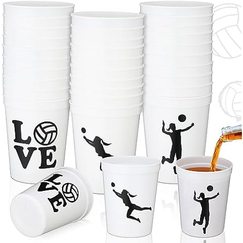 Zhehao 30 Pcs Reusable Volleyball Cups Cover