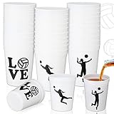 Richtige Größe und zuverlässiges Material: Volleyballbecher sind hauptsächlich aus Kunststoff, leicht, aber stark und zuverlässig, nicht leicht zu verformen oder zu reißen; ihre Größe beträgt ca. 11,1 x 9,1 cm, und mit einem Fassungsvermögen von ca. 473 ml, die verwendet werden kann, um verschiedene Getränke zu halten und Ihnen eine gute Nutzungserfahrung zu bieten