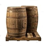 Midwest Barrel Company Authentic Bourbon/Whiskey Barrel (53 Gallon) Used Genuine American Oak Wood Barrel by the Pallet (2)