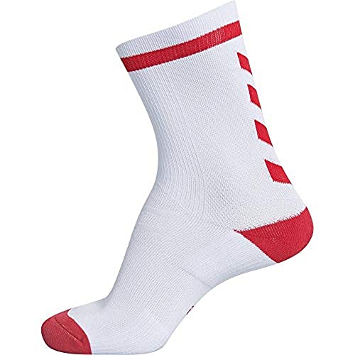 hummel Mixte Chaussettes D'intérieur Elite Basses Chaussettes, Blanc/rouge, 39-42 EU