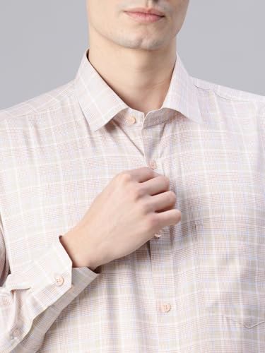 Image of Majestic Man Men's Pure Cotton Slim Fit Checkred Full Sleeve Classic Collar Everyday Formal Shirt