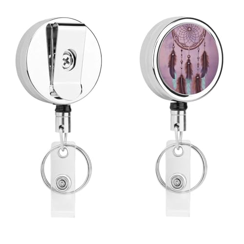 Atrapasueños retráctil para tarjetas de identificación, carretes con clip, mosquetón resistente, soporte para tarjetas de nombre para llavero, trabajador de oficina, médico, enfermera