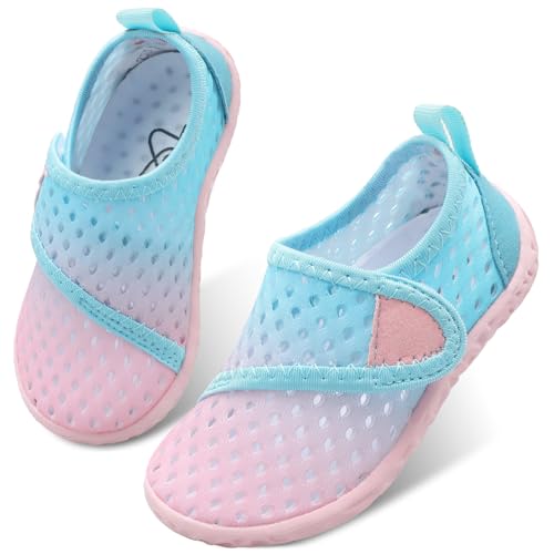 Image of LeIsfIt Toddler Water Shoes Boys Girls Barefoot Aqua Socks Kids Breathable Quick-Dry Swim Shoes for Beach Pool Surf