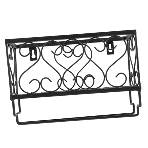 MAGICLULU Estante de Copas de Vino decoración Cocina decoración Pared Bar portavasos de Montaje en Pared botellero con Colgador de Copas botellero de Pared botellero de Vidrio Planchar Black