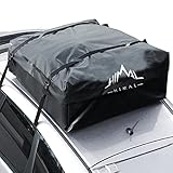 Himal Car Rooftop Cargo Carrier,15 Cubic Feet Heavy Duty Waterproof Vehicle Soft-Shell Rooftop Bag with 8 Straps and 2 Zippers, Fits All Vehicles with Or Without Racks
