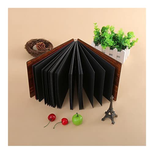 Image of Scrapbook Photo Album Memory Book With Wooden Hard Cover (12 Inch x 8.5 Inch, Design-3)