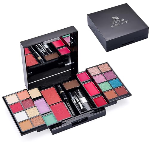 Holzsammlung Ensemble Maquillage Femme, 25 Couleurs Palette de Maquillage Kit, Ensemble-cadeau de Maquillage avec Ombre à Paupières, Rouge Lèvres, Eyeliner, Brosse Cosmétique