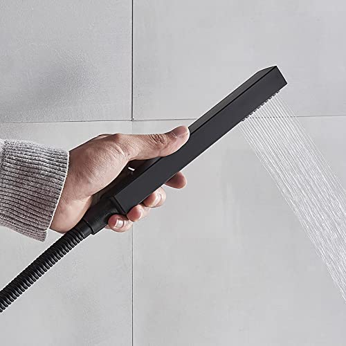 Robinet de baignoire cascade mural mitigeur en laiton avec douchette - 5