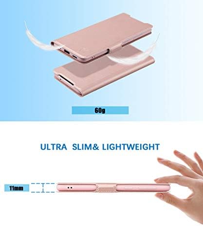 Aunote For Samsung S20 Plus Phone Case, Ultra Slim Galaxy S20 Plus Flip Wallet Folding Case With Card Holder,[Magnetic Closure][Kickstand] PU+TPU Full Protection Cover For Samsung S20 Plus-Rose Gold