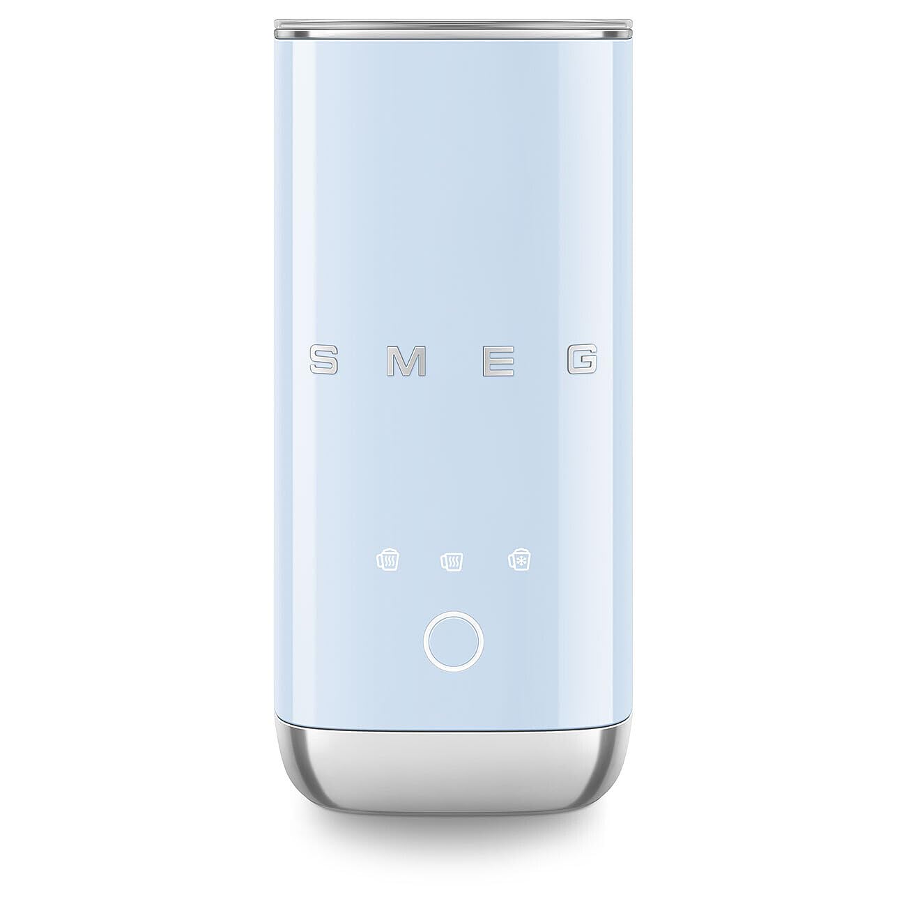 Smeg, Espumador de Leche Eléctrico MFF02PBEU, 3 Funciones Bebida, Batidor Desmontable, Revestimiento Cerámico Antiadhesivo, 500 W, Azul Azur