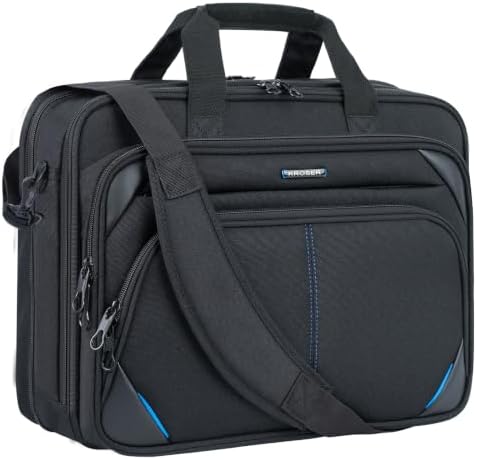 KROSER Laptop Tasche 15,6-17,3 Zoll Business Tasche Laptop Umhängetasche Wasserabweisend Schultertasche Durable Tablet Hülle mit RFID Taschen für College/Herren/Frauen/Männer/Damen (Dunkelblau/Grau)