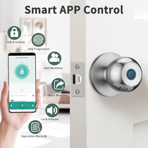 Bouton de porte biométrique avec contrôle par application mobile - 5
