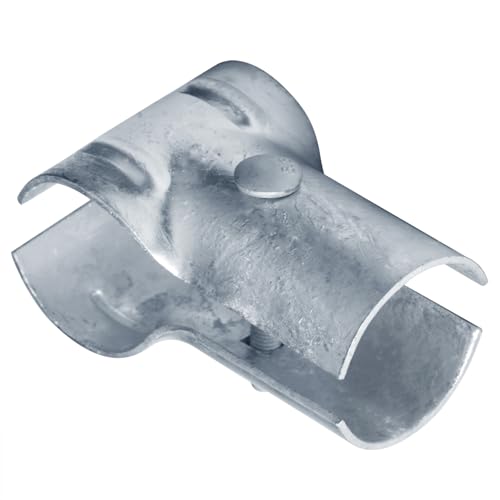 OTTFF 4 Pack End Rail Clamps, 2-3/8\" x 2-3/8\" Top Rail T Fitting for Chain Link Fence, Corral Panel, 7/64\" Thick - Thumbnail 5