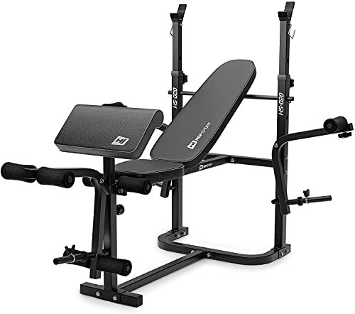 Hop-Sport halterbank krachtstation HS-020 met lange, curl- en dumbbell gewichten 75 kg tot 135 kg - Image 5