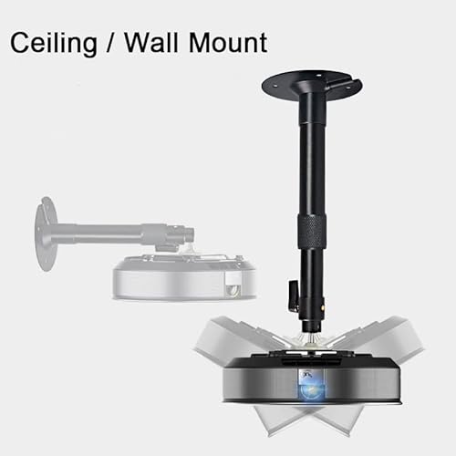 Fulusor Beamerhalterung Projektor Deckenhalterung 37-60 cm Verstellbar Schwarz