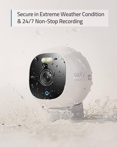 eufy Security Solo Outdoor Cam E210, Caméra de Sécurité Extérieure Filaire Tout-en-Un Résolution 1080p, Projecteur, Vision Nocturne Couleur, sans Frais Mensuels, Résistance aux Intempéries IP67 – Image 3