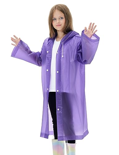 Hoomboom HB003_PU 2 Pack Waterproof Raincoats For Kids Reusable,Eva Rain Ponchos Emergency Rain Jacket thumb #5