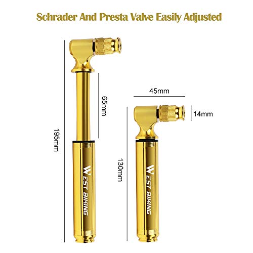 Bomba de bicicleta, Romacci Bomba de ar portátil de bicicleta 160 PSI Bomba de ar de ciclismo Bola d