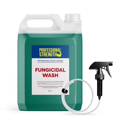 Professional Strength Fungicidal Wash Green Algae & Mould Remover 5 L (Pack of 1)– Powerful Biocidal Cleaner for Indoor & Outdoor Surfaces