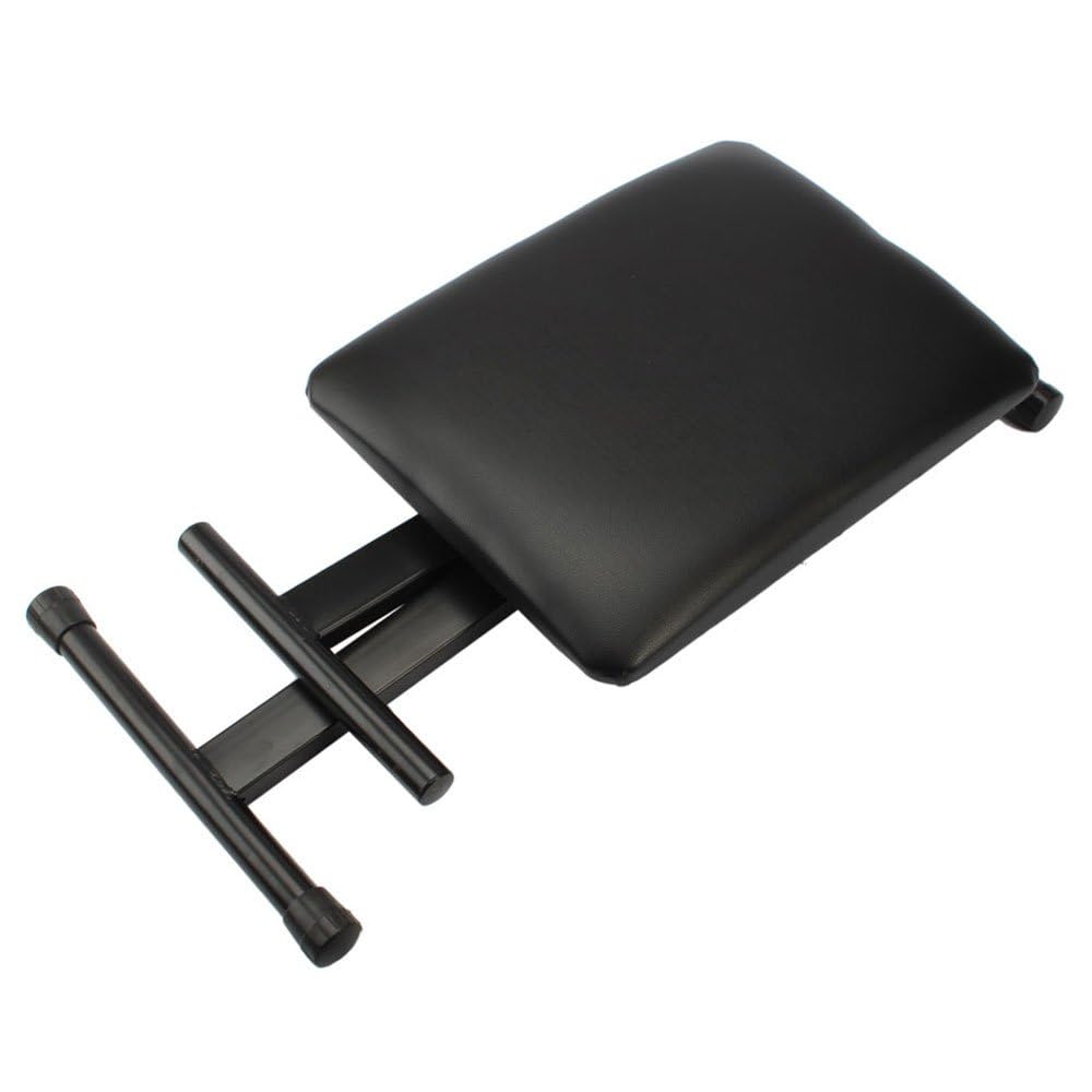 Bonnlo Tabouret de Piano Réglable en 3 Hauteurs, Banc de Clavier Pliable pour Piano Électrique et Piano, Banc de Piano en X, Stable, Siège de Piano Rembourré et Facile d'entretien, Noir