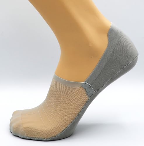 Mona's Choice 5-Pack Gel Lined Mens Slipper Socks (Light Grey, US Footwear Size System, Adult, Men, Numeric, Wide, 11)2