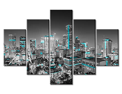 Décoration murale Houston Texas 5 panneaux | Solution grand format pour mur vide