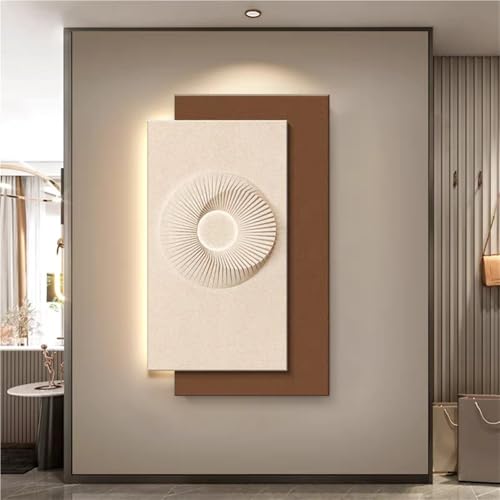 Cuadro colgante abstracto para dormitorio con luz LED nocturna enchufable 2