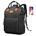 BRINCH Laptop Backpack 15.6 Inch Wide Open Computer Backpack Laptop Bag College Rucksack Water Resistant Business Travel Backpack Multipurpose Casual Daypack with USB Charging Port for Women Men,Black