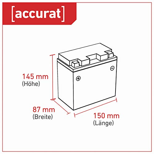 Accurat motorfiets-accu YTX14-BS 12Ah 200A 12V gel-technologie + lcd-display startaccu krachtig robuust… - Afbeelding 4