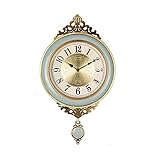 Orologi da parete, orologio da parete vintage con pendolo, orologio da parete retrò europeo in ceramica silenziosa per soggiorno camera da letto al quarzo (B)