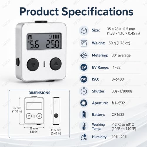 Fotómetro ligero para cámara digital analógica y medición en estudio de fotografía 6