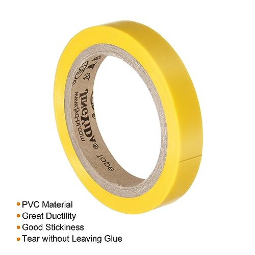 PATIKIL 26Ft Grip Finishing Tape, 4 Pack PVC Racquet Finishing Tapes Racket Accessories Sticky Seal for Tennis Badminton Yellow - Image 4