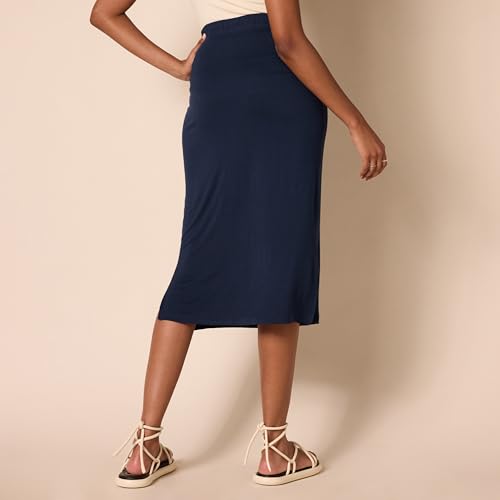 Image of Amazon Essentials Women's Pull-On Knit Midi Skirt with Elastic Waist, Stretchy (Available in Plus Size)