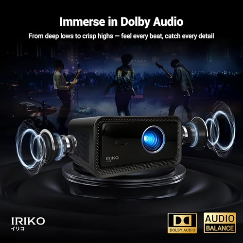 Image of Elara IRIKO PRIZM MAX Full HD 1080P 4K Supports 1500 ANSI Android Projector with Upto 300 inch Display, 32GB+2GB, WiFi, BT, Multi-Device Compatibility Auto Focus, Keystone, Home & Gaming Projector Black