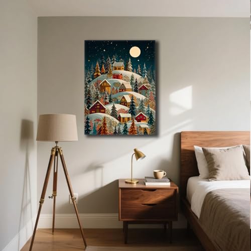 Toile murale féerie d'hiver | Idée décoration de Noël originale pour la maison