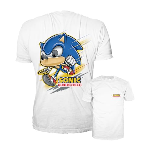 Funko Pop! Tee: Sonic The Hedgehog - Sonic The Hedgehog - (Running) - XL - T-Shirt - Vêtements - Idée de à Manches Courtes pour Les Adultes Les Hommes et Les Femmes