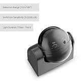 SEBSON® Czujnik ruchu zewnętrznego, IP44, natynkowy, antracyt, nadaje się do LED, programowalny, czujnik podczerwieni 12 m/180°, montaż ścienny wychylny, 3-przewodowy