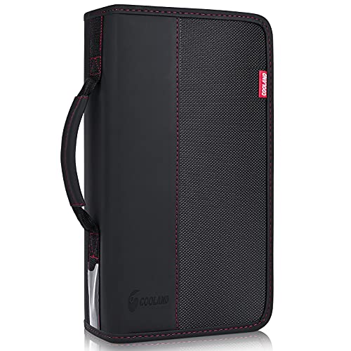 CD DVD Case Storage 96 Capacity Holder Organizer Rack Display Portable Protective Leather Wallet Jewel Frame Container Box Bin Cabinet Zippered Binder for Travel R&B Music Game Player Home Car Black