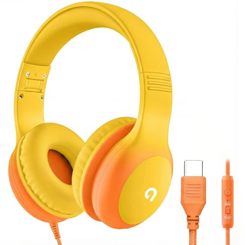 ADOOPE Wired Kids Headphones USB C Plug, 85dB Safe Volume,
