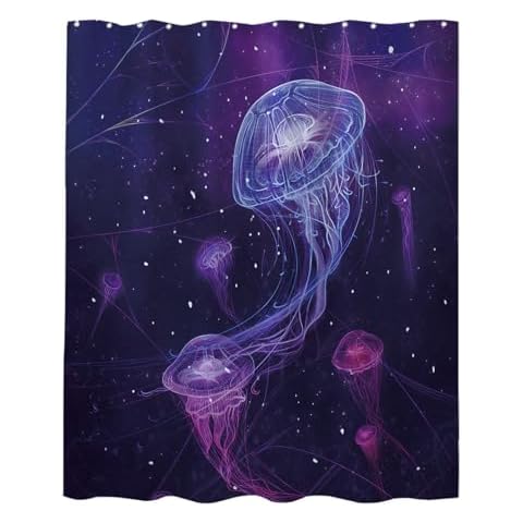 Winteriew Jellyfish Ocean Shower Curtain Set Cover